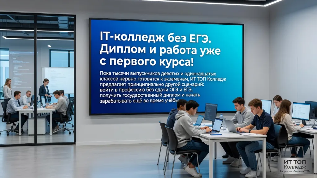 IT-колледж без ЕГЭ. Диплом и работа уже с первого курса!